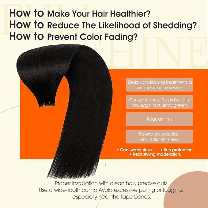 Full Shine Tape Hair Extensions Real Human Hair Color 1B Injection Tape in Hair Extensions 18Inch Seamless Invisible Skin Weft Injected Extension 50G 20Pcs Travel Friendly Styling