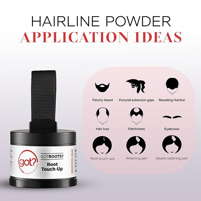 Got? Roots - Light Blonde Temporary Hair Thinning & Gray Cover Powder for Touch-Up, Brow Filler & Hairline - Pigment Infused Binding Powder - 0.14 OZ Tub