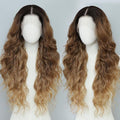 13x4 Synthetic Lace Front Wigs Pre Plucked Honey Blonde with Black 26 Inch Long Wavy 100% Futura Premium 13x4 HD Lace Wigs For Black Women Ready to Wear Daily Party Use