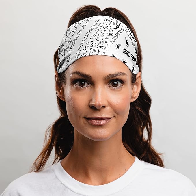 Suddora Paisley Print Bandana Headband, Multi-sport Boho Style Bandana, Non-slip Fabric, Unisex Head Accessory for Bikers