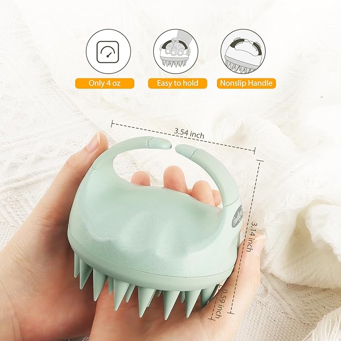 Sndyi 2 Pcs Scalp Massager Shampoo Brush, Scalp Scrubber with Soft Silicone Bristles, Scalp Exfoliator for Dandruff Removal, Scalp Massager for Hair Growth, Wet Dry Hair Brush for Scalp Care