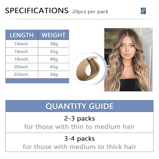 COOKAYU Invisible Tape in Hair Extensions, Gold Brown to Caramel Blonde 16Inch 35g 20pcs/pack Seamless Tape in Extensions Human Hair Injected Invisi Edge Extensions