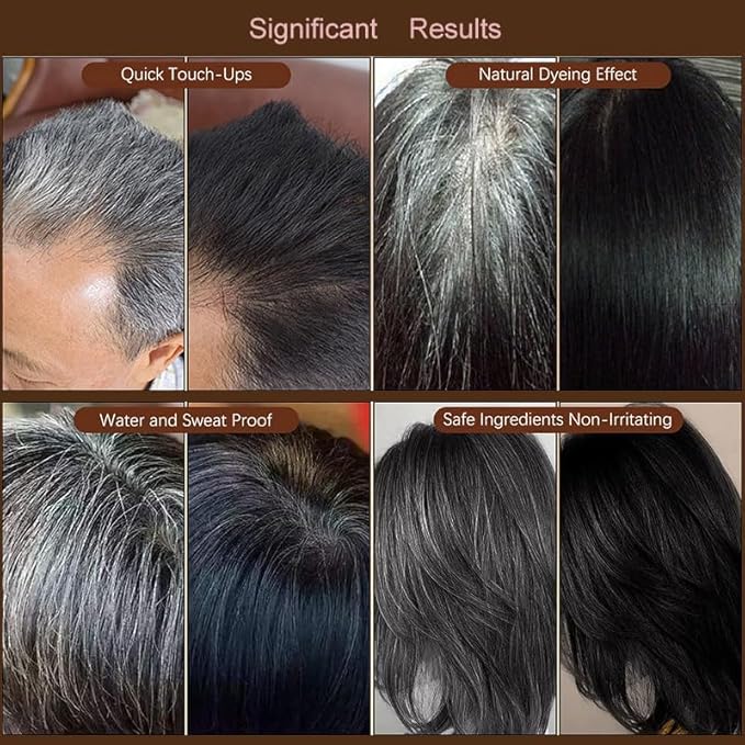 2Pack Safe and Convenient Comb Hair Dye, Portable Hair Dye Comb For Gray Hair Coverage, Waterproof and Sweat-Proof, 2 in 1 Instant Dye, for Women & Men (BROWNISH BLACK)