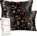 2 Pack Mulberry Silk Pillowcase for Hair and Skin - King Size 20 x 36 Inches with Hidden Zipper BK Grow Flower 19 Momme Soft Sleeping Silk Pillow Case for Women, Moms