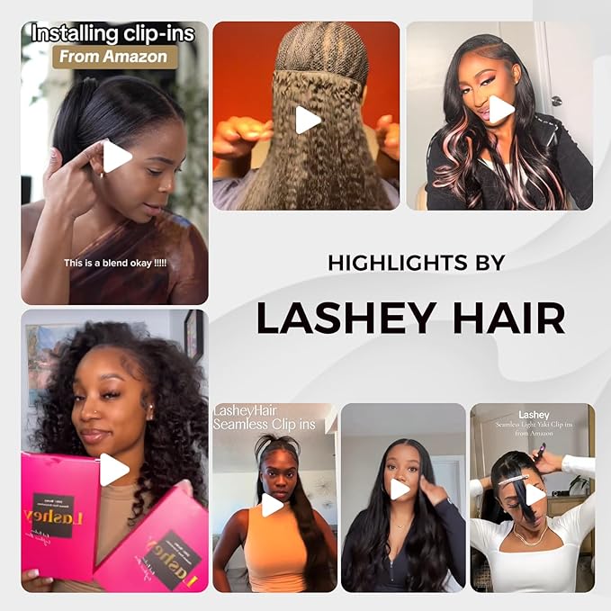 Lashey Seamless Clip in Hair Extensions Human Hair 120g 7pcs Body Wave 20 Inch Natural Black Thick Remy Human Clip in Hair Extensions with Full End