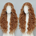 Synthetic Lace Front Wigs Pre Plucked Long Wavy 13x4 HD Lace Ginger Blonde Skunk Stripe Wig 100% Futura Premium Lace Wigs For Black Women 26 Inch Ready to Wear Daily Party Use