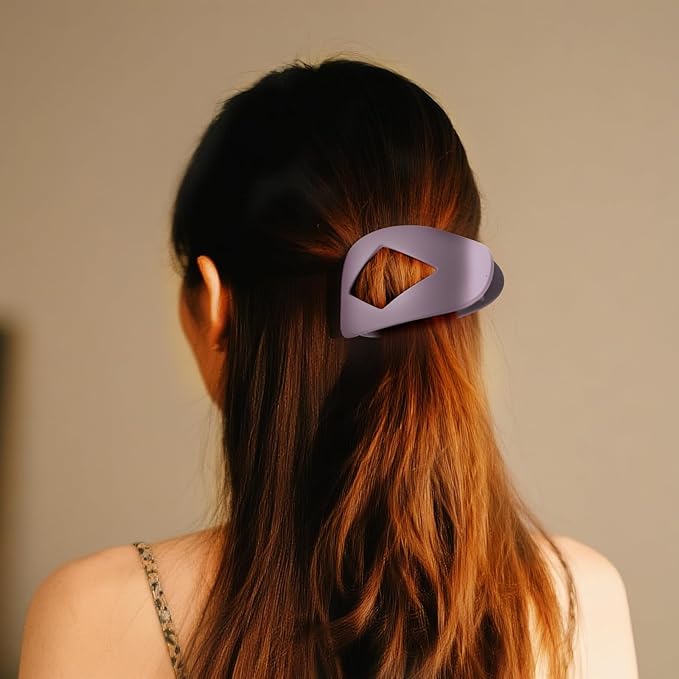4 PCS Flat Hair Clips - Round Flat Claw Clips for Women and Girls - Strong Hold Grip French Hair Clips for Thick Thin Hair - Stylish Medium Classic Accessories Hair Barrettes (4PCS-Color-3)