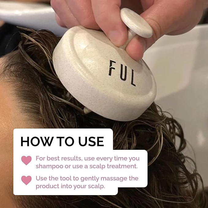 FUL Beige Scalp Massager with Super Soft Silicone Brush for Hair Growth and Exfoliating Scalp, Ideal Scalp Massager Hair Growth Tool and Scalp Brush for Stimulating Hair and Cleansing