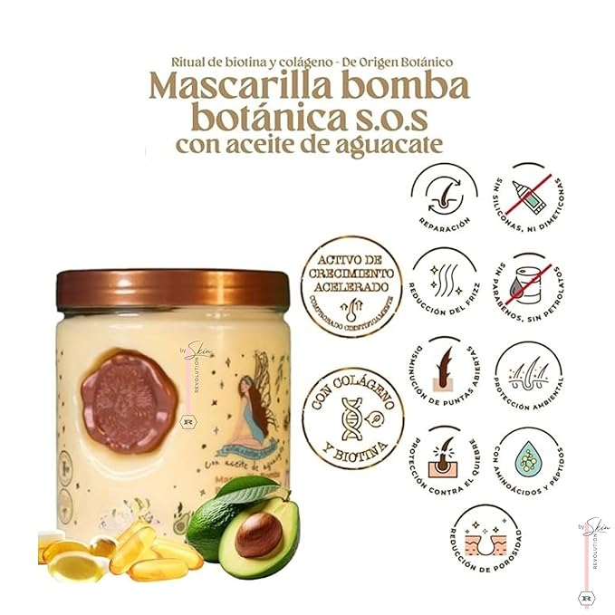 Ritual Botánico Keratina Orgánica | Treatment to Straighten, Repair and Relax Hair | Natural, Organic & Vegan | Product of Colombia | Mascarilla Bomba, 400 ml/13.52 Fl Oz