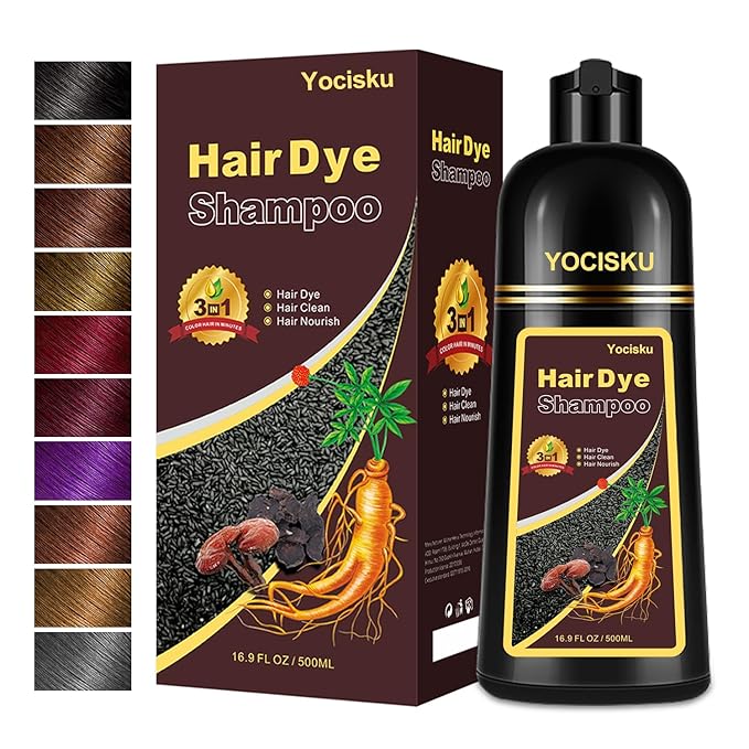 Hair Dye, Hair Dye Shampoo for Women & Men, Color Shampoo Hair Dye 16.9 Fl Oz, Safe and Natural Champu Para Canas (Wine Red)
