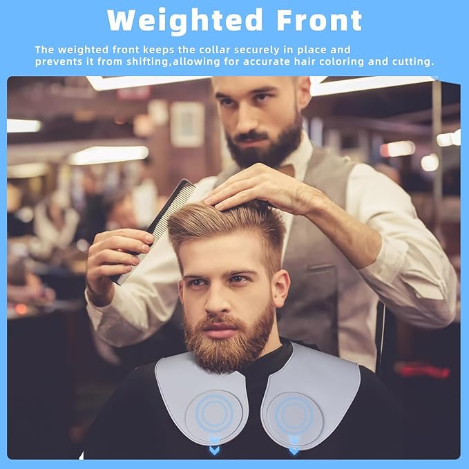 Professional Hair Cutting Cape with Geometric Grid Pattern, Longer Silicone Waterproof Cutting Mat,Neck Guide