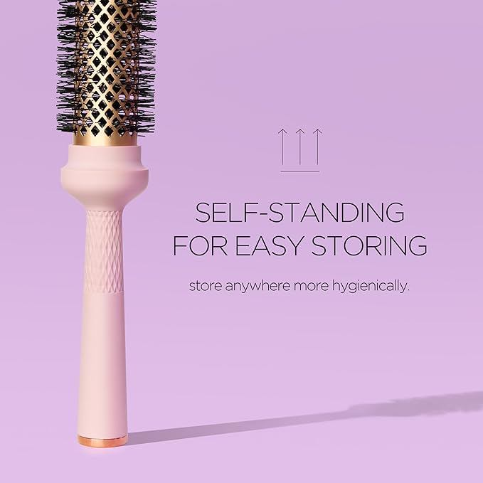 Magic Curling Round Brush (Wavy 1.3 Inch), Non-electronic, Self-Standing Round Quick Styling Brush, Great Blowout, Ceramic Coated/Ionic Thermal Barrel, Blowout Volume, Wave Styler