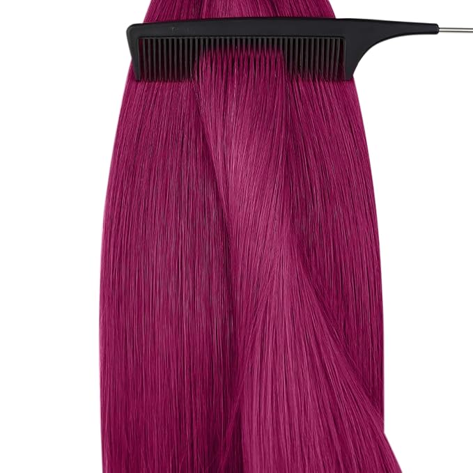 YoungSee Nano Ring Hair Extensions Magenta Nano Human Hair Extensions Burgundy Nanobead Hair Extension Human Hair Colorful Nano Hair-Extension Colored for Role Playing 25s 25g 20inch