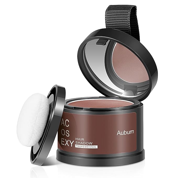 Root Touch Up Hair Color Powder for Gray Coverage and Thinning Hair - Auburn Hairline Shadow Powder for Women's Eyebrows and Men's Beard Lines, Bald Spots (Auburn)
