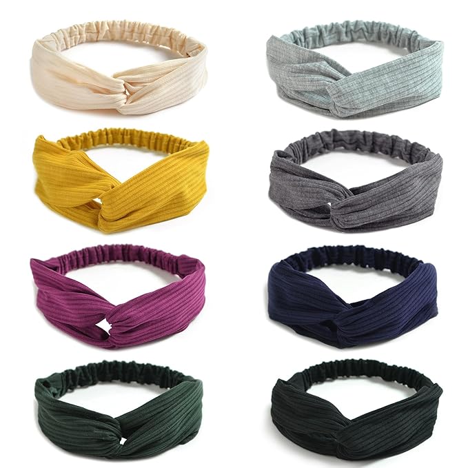 Elastic Knotted Headbands for Women Cloth Head Hair Bands for Women's Hair Non Slip Boho Wrap Twisted Hair Accessories
