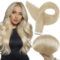 Full Shine Tape in Hair Extensions Blonde Human Hair Extensions Color 613 Tape ins Human Hair 28Inch Long Hair Extension Tape ins Seamless Remy Hair 50Gram Double Sided Tapes 20Pcs for Women