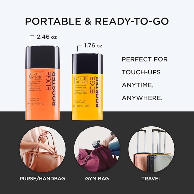 Style Factor EDGE BOOSTER Hair Wax Stick Pomade with Beeswax | Strong Hold Slick Stick for Flyaways, Edges & Baby Hair for Sleek Buns & Ponytails | Stocking Stuffers for Women Girls Teen | Cherry