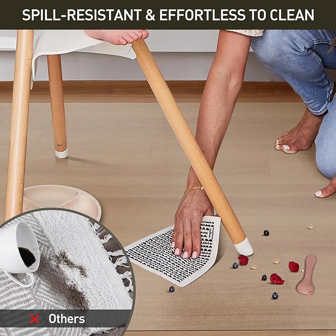 Clear Plastic Area Mat for Under Dining Table, 4'×6' Large No Slip Waterproof Vinyl Area Rug for Home, Anti-Spill Hard Floor Protector Cover, Splat Mat for Under High Chair, Easy Clean Floor Mat