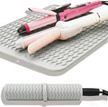 Heat Mat for Curling Iron, Oversize Silicone Resistant Mat for Hair Tools, Hot Pad for Hair Straightener, Flat Irons and Hot Hair Styling Tools Home Kitchen Travel Gym Salon Grey (15.7" x 11.8")