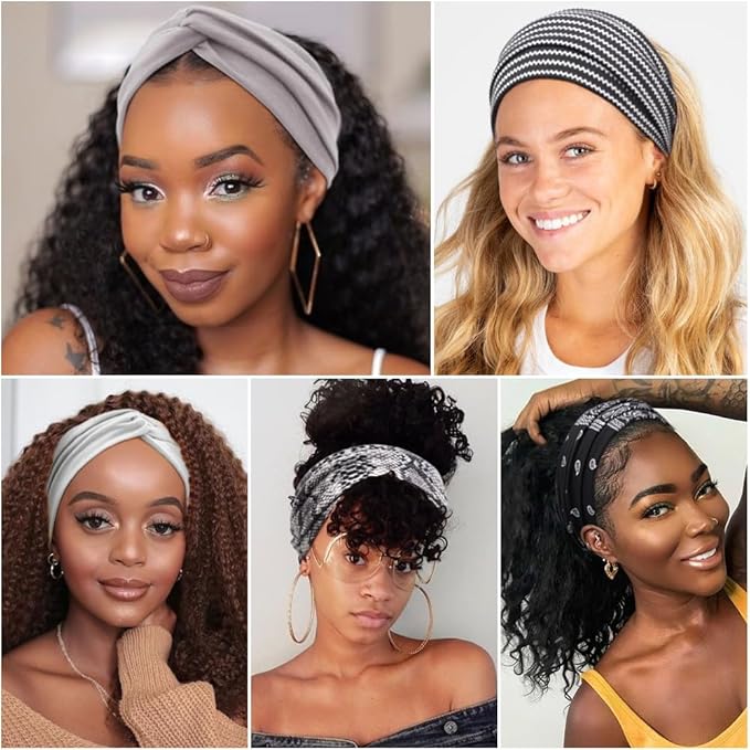 DRESHOW 8 Pack Headbands for Women Yoga Knotted Headbands Elastic Criss Cross Hair Accessories Sports Head Wrap Non Slip