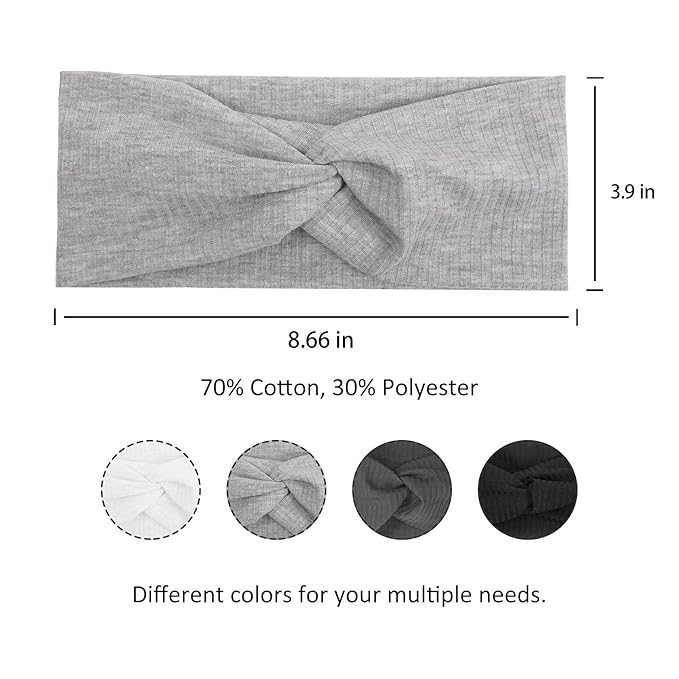 Tobeffect Non Slip Headbands for Short Hair - Yoga, Workout, Running Sport Elastic Hair Bands, Twist Turban Wrap for Girls