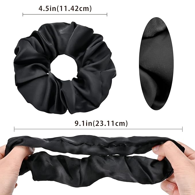 Lolalet Scrunchies for Women, Satin Hair Scrunchies Softer Than Silk Hair Ties for Hair Sleep, Big Scrunchy Ponytail Holder with Elastic Hair Bands for Girls Thick Thin Curly Hair -6 Pack, Style F