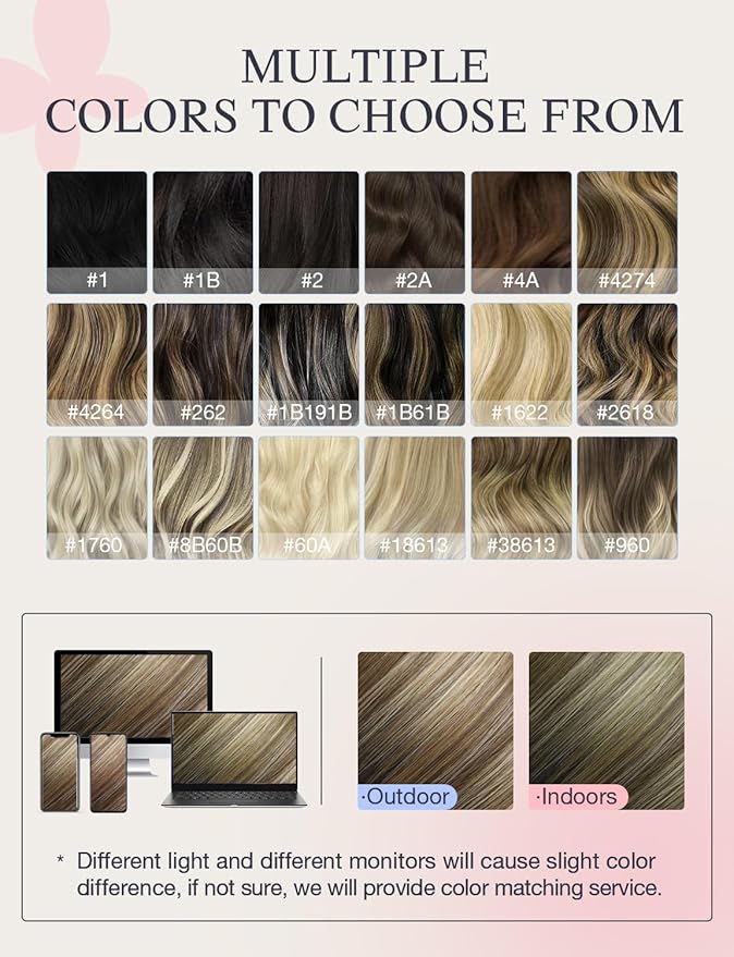 DOORES Invisi Edge Hair Extensions Tape in, Walnut Brown to Ash Brown and Bleach Blonde 10 Injection Tape-ins with 10 Classic Tape-ins 50g 18 Inch, Injected Tape in Extensions Straight