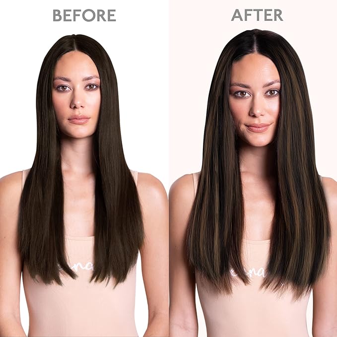 WENNALIFE Clip in Hair Extensions, 150g 16 Inch 9pcs Balayage Natural Black to Chestnut Brown Remy Hair Thicker Double Weft Extensiones De Cabello Humano Con Clip Ins Straight Full Volume