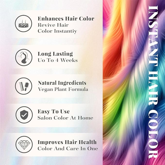 Vegan Semi Permanent Hair Color Mask - 10.15OZ Color Depositing Conditioner for Color-Treated Hair - Ammonia, Paraben, Sulfate & Cruelty-Free - Plant-Based Enhances Tones Hair (PURPLE)
