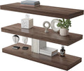 Large Floating Shelves for Wall Set of 3 Wooden Wall Shelves 36 in x 12.75 in x 2 in Room Decor Long Shelf with Invisible Wall Mount Bracket for Bedroom Kitchen Living Room Walnut