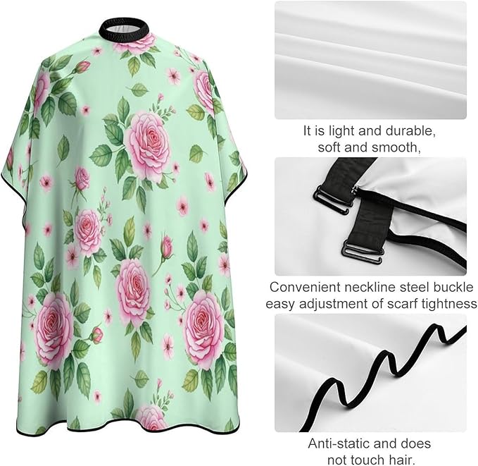Professional Anti Static Hair Cutting Cape with Elastic Buckle, Waterproof Salon Cape for Coloring/Perming/Styling