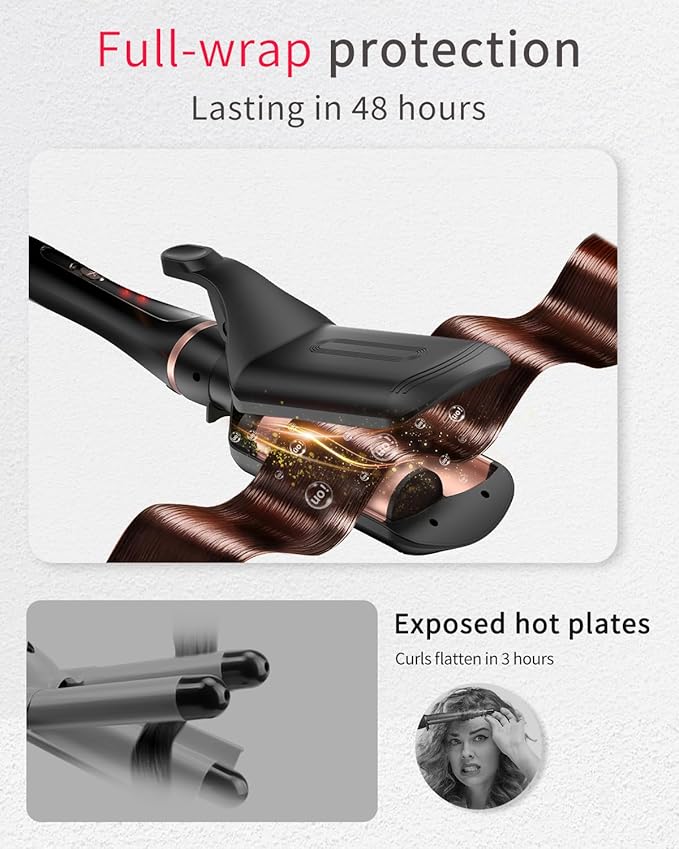 5 in 1 Curling Iron, Curling Wand Set Versatile Hair Crimper Waver 4 Interchangeable Ceramic Barrels(0.35"-1.25'') Fast Heating Dual Voltage Christmas Birthday Gifts for Women All Hair Types Travel