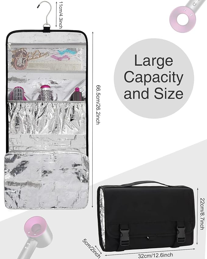 TANTO Travel Carrying Bag for Hair Dryer Hair Tools Organizer Case for Dyson Waterproof Dustproof Hair Accessories Tools Storage Bag for Hairdryer Styler Organizer Bag