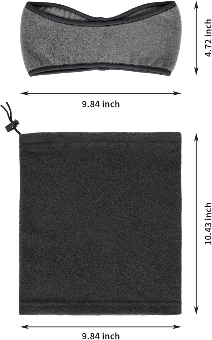 BBTO 6 Pieces Fleece Ear Warmers Headband Winter Neck Gaiter