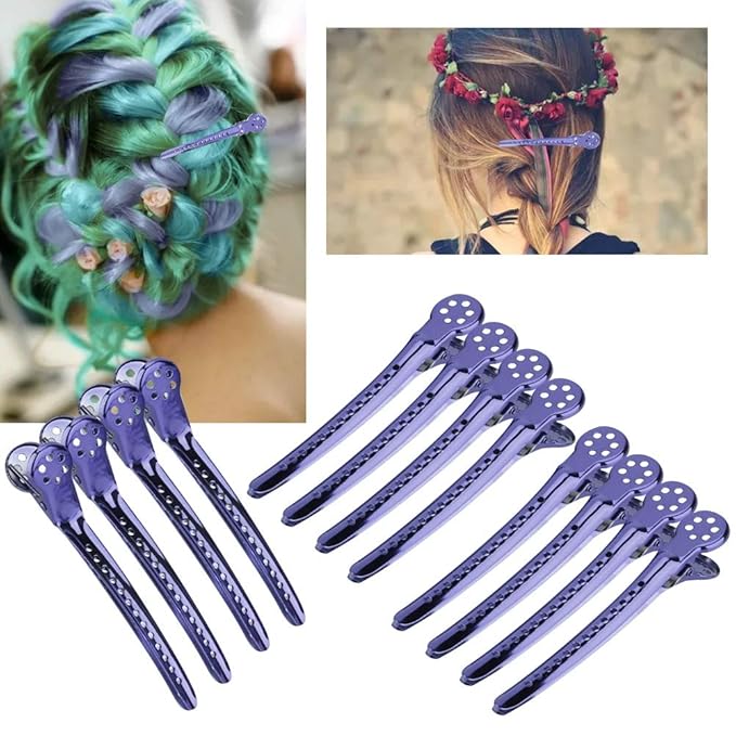 Hair Styling Clips, ANGGREK 12pcs/Box Hair Styling Clips Hairdressing Salon Sectioning Hairpins Duck Billed Hair Cutting Clips for Thick and Thin Hair Salon Styling 6 Colors()