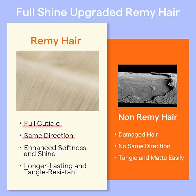 Full Shine Hair Extensions Clip in Human Hair Ice Blonde 12 Inch Clip in Hair Extensions Real Human Hair Short Invisible Blonde Extensions Full Head 7 Pcs 95 G