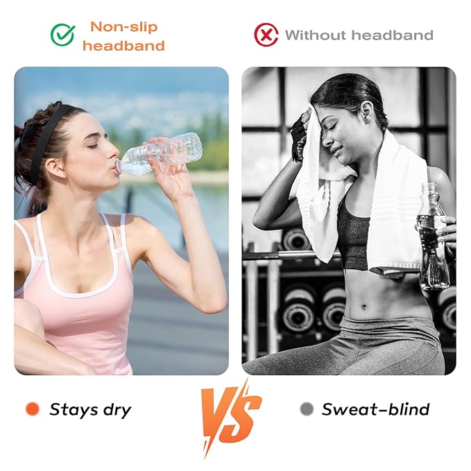 Headbands for Women, 5 PCS Unisex Sports Hair Band, Thin Hair Band Boys & Children, Elastic Headband Men's Sports Non-Slip Headbands, Thin Hair Bands for Football, Yoga, Running
