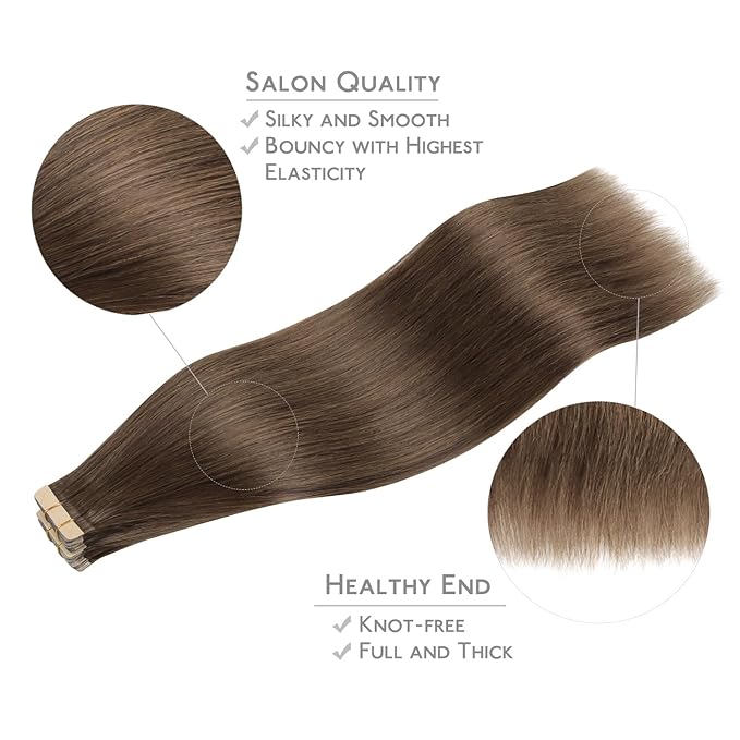 Wennalife Tape in Hair Extensions Human Hair, 20pcs 50g 16 inch 5D Remy Hair Extensions for Women Tape Ins Straight Extensiones De Cabello Humano Skin Weft