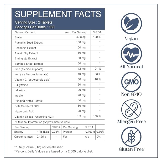Hair Wellness Supplement | 360 Tablets – 6-Month Supply | Daily Nutritional Support for Hair Strength, Thickness & Scalp Care | 17-in-1 Formula for Men & Women (Pack of 1)