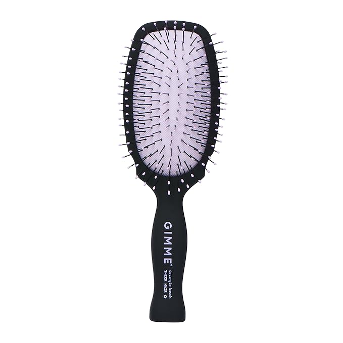 Gimme Beauty Detangling Brush - Curved Paddle Brush for Breakage-Free Detangling - Anti-Static & Frizz - Soft Glide with Ball-Tipped Bristles - Heat-Resistant Styling Tool - Thick Hair