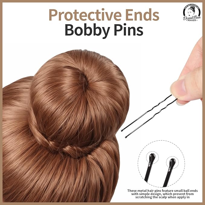 Teenitor Hair Bun Maker, 7pcs Bun Donuts for hair Buns(1 Extra-Large, 2 Large, 2 Medium, 2 Small), Light Brown