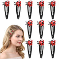 10 Pcs Ladybug Hair Clips Cute Lady Bug Hair Clips for Girls Toddler Women, Lady Bug Clip Whimsical Ladybug Hairs Accessories Snap Barrettes, 5.5cm/2 inch
