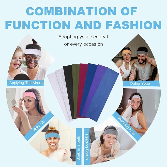 8 Pcs Headbands for Women's Hair, Fashion Hair Bands for Women Soft Elastic Ladies Headband Yoga Gym Hair Accessories