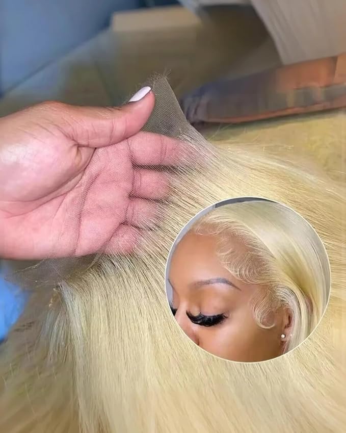 Alididi Skinlike Real Hd 613 13x6 Lace Front Wig Human Hair Pre Plucked Bleached Knots 200% Density 0.10mm Ultra-Thin Invisible Lace Blonde Wig Human Hair Body Wave For Women 20 Inch