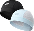 SUNMECI 2 Pcs Cooling Breathable Mesh Skull Cap for Men Women Lightweight Quick Dry Cycling Moto Helmet Hard Hat Liner