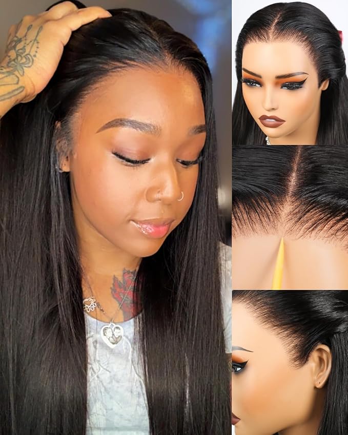 Arabella Hair 13x6 Lace Front Wigs Human Hair 210% Density Glueless Wig Human Hair 100% Straight Human Hair Wigs 12A Pre Plucked Pre-Bleached Pre-Cut Glueless Wig (20inch,13x6 Straight Hair)
