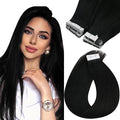 Sunny Hair Tape in Hair Extensions Human Hair 22inch Hair Extensions Real Human Hair Tape in Extensions for Women Jet Black Invisible Remy Hair Natural Straight Skin Weft Double Sided Tape 40pcs 100g