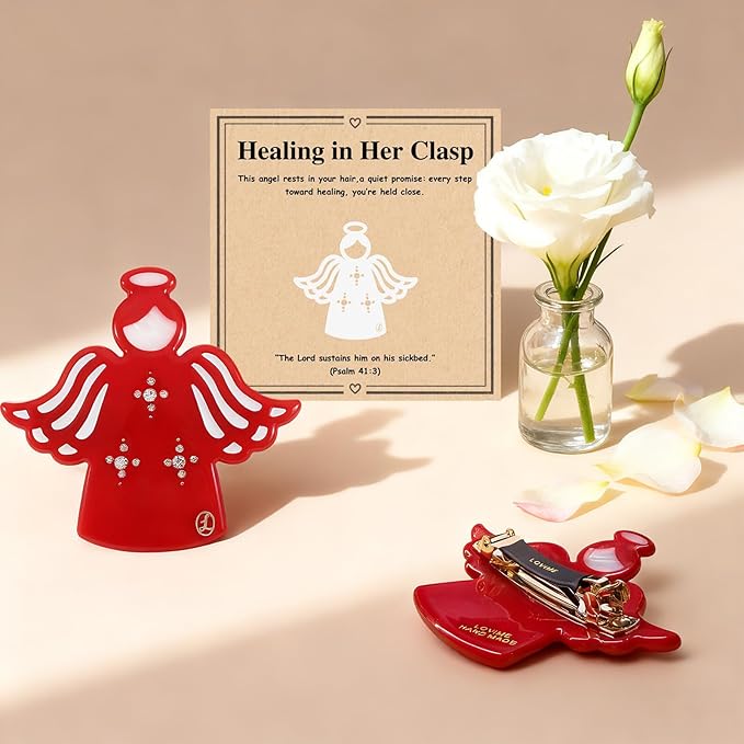 Get Well Soon Gifts for Women After Cancer Surgery Recovery for Women, "Guardian Angel" Hair Clip, Thinking of You Inspirational Gifts for Sick Friend Feel Better Encouragement Comfort with Gift Box
