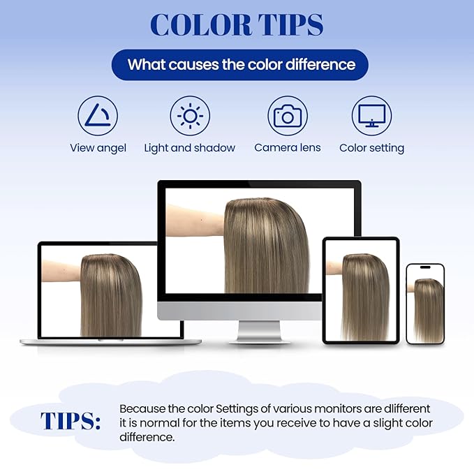 WORLDSTAR Toppers for Women Real Human Hair, Hair Pieces for Women with Thinning Hair,16Inch,6 * 7 Inch Base,75g,#2/6/18 Dark Brown to Chestnut Brown and Dirty Blonde, Clip in Topper (tp#2/6/18-16)