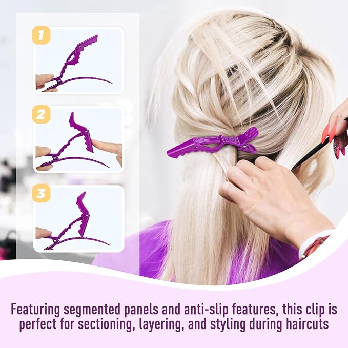 30 Pieces Professional Plastic Alligator Hair Clips for Hair Salon Styling Sectioning Duckbill Hair Clips Barrettes Pins Accessories for Men Women Girls Teens (Multicolor B)